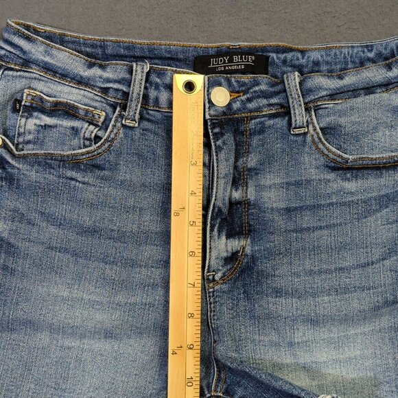 Judy Blue Jean Shorts Women's L Blue Denim Cutoff - Picture 4 of 9